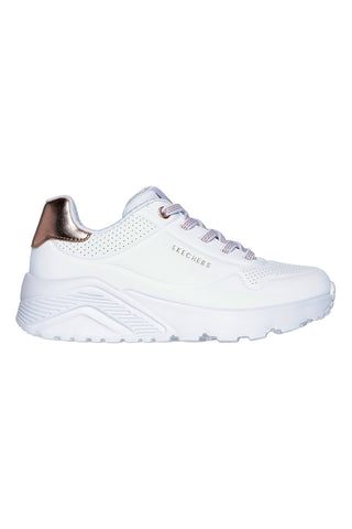 Sneakers bianche con dettagli oro Skechers Uno Lite