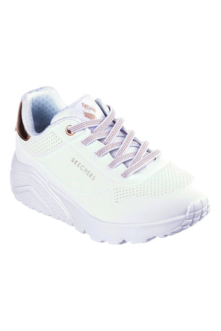 Sneakers bianche con dettagli oro Skechers Uno Lite