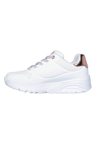 Sneakers bianche con dettagli oro Skechers Uno Lite