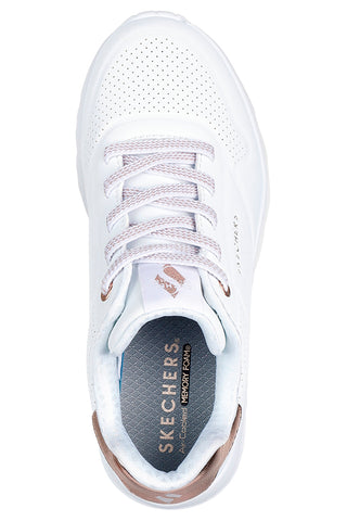 Sneakers bianche con dettagli oro Skechers Uno Lite