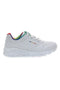 Weiße Sneakers mit Regenbogen-Sprenkelsohle Skechers Uno Lite Rainbow Speckle