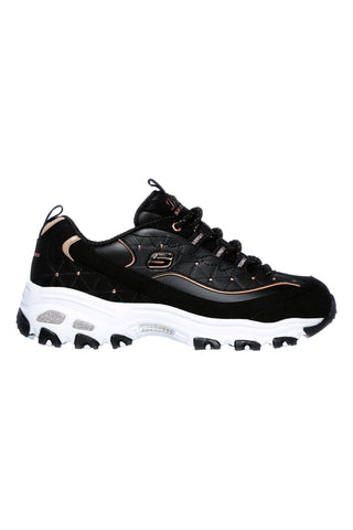 Scarpe nere chunky con borchie e Memory Foam Skechers D'Lites Glamour Feels