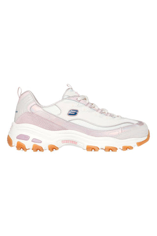 Sneakers bianche con dettagli lilla e memory foam Skechers D'Lites Dazzling Shine