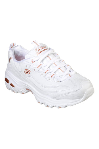 Sneakers bianche con dettagli oro e Memory Foam Skechers D'Lites Fresh Start
