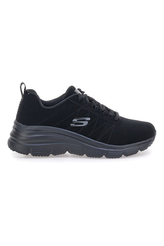 Schwarze Sneaker mit Plateau und Memory Foam Skechers FASHION FIT TRUE FEELS
