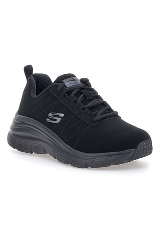 Schwarze Sneaker mit Plateau und Memory Foam Skechers FASHION FIT TRUE FEELS