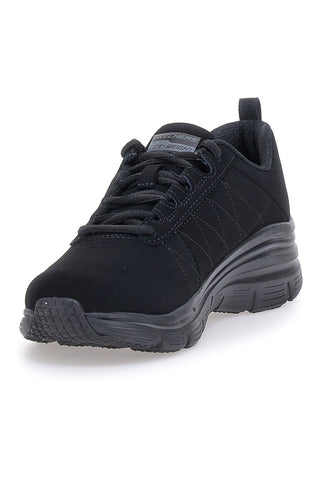 Schwarze Sneaker mit Plateau und Memory Foam Skechers FASHION FIT TRUE FEELS