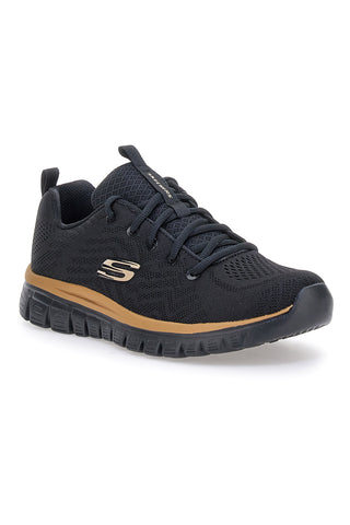 Schwarze Mesh-Sneaker mit Memory Foam Skechers Graceful Get Connected