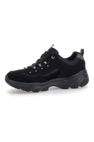Schwarze Sneakers aus Leder und Mesh mit Skechers I-Conik Memory Foam