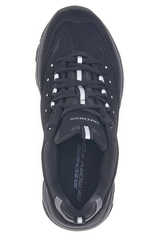 Schwarze Sneakers aus Leder und Mesh mit Skechers I-Conik Memory Foam
