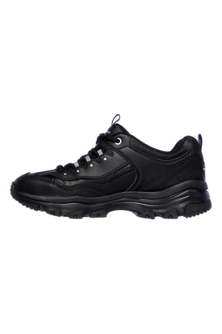 Schwarze Leder-Sneaker mit Memory Foam Skechers Iconic Unabashed