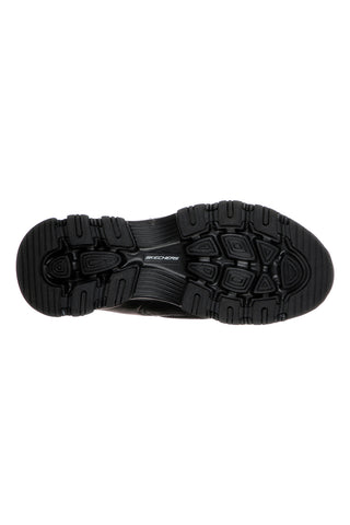 Schwarze Leder-Sneaker mit Memory Foam Skechers Iconic Unabashed
