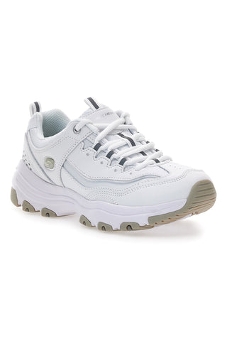 Sneakers bianche in pelle con Memory Foam Skechers Iconic Unabashed