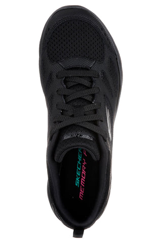 Schwarze Sneakers aus Leder und Mesh mit Memory Foam Skechers Summits Suited