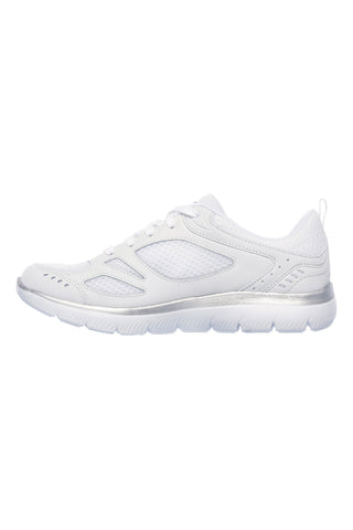 Weiße Sneakers aus Leder und Mesh mit Memory Foam Skechers Summits Suited
