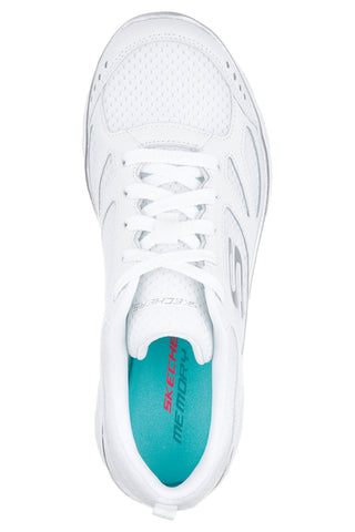 Weiße Sneakers aus Leder und Mesh mit Memory Foam Skechers Summits Suited