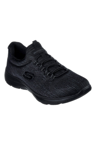 Schwarze Mesh-Sneaker mit Memory Foam Skechers Summits Fun Flare