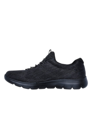 Schwarze Mesh-Sneaker mit Memory Foam Skechers Summits Fun Flare