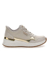 Skechers Billion 2 – Beige Sneaker der Spitzenklasse mit goldenen Details und Memory Foam-Innensohle