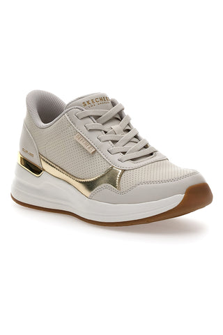 Skechers Billion 2 – Beige Sneaker der Spitzenklasse mit goldenen Details und Memory Foam-Innensohle