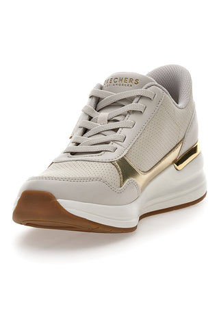 Skechers Billion 2 – Beige Sneaker der Spitzenklasse mit goldenen Details und Memory Foam-Innensohle