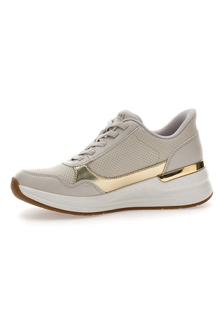 Skechers Billion 2 – Beige Sneaker der Spitzenklasse mit goldenen Details und Memory Foam-Innensohle