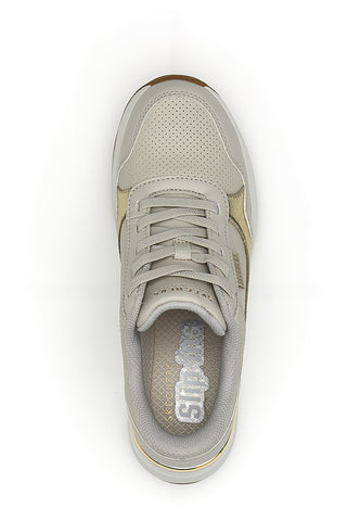 Skechers Billion 2 – Beige Sneaker der Spitzenklasse mit goldenen Details und Memory Foam-Innensohle