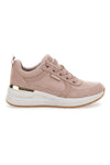 Skechers – Billion 2 Prissy N Plush – Keilsneaker in Nude-Pink mit Metallic-Details