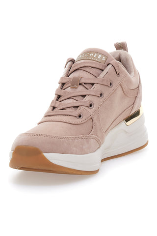 Skechers – Billion 2 Prissy N Plush – Keilsneaker in Nude-Pink mit Metallic-Details