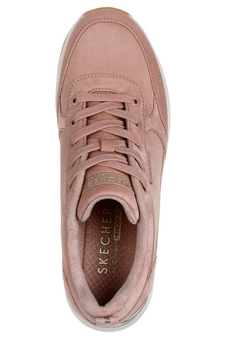 Skechers – Billion 2 Prissy N Plush – Keilsneaker in Nude-Pink mit Metallic-Details