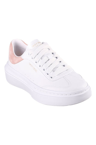 Skechers – Cordova Classic Best Behavior – Weiße Plateau-Sneaker mit rosa Details
