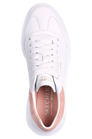 Skechers – Cordova Classic Best Behavior – Weiße Plateau-Sneaker mit rosa Details