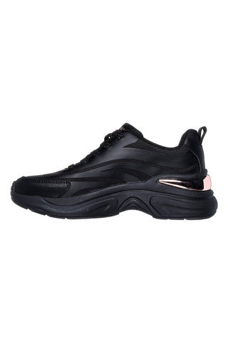 Skechers – Hazel Step N Flow – Schwarze Sneakers mit Metallic-Details