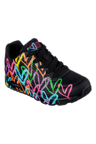Sneakers nere con cuori multicolor Air-Cooled Memory Foam Skechers Uno Highlight Love