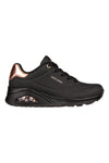 Skechers Uno Golden Air komplett schwarze Sneakers mit goldenen Details