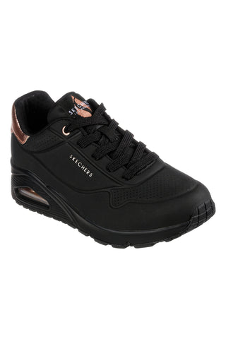Skechers Uno Golden Air komplett schwarze Sneakers mit goldenen Details