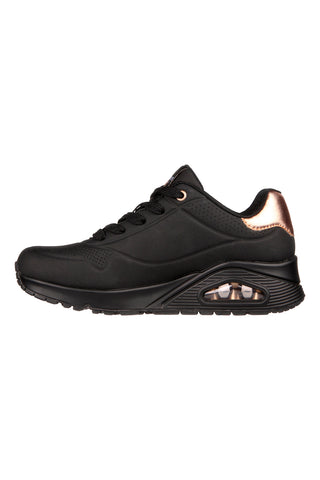 Skechers Uno Golden Air komplett schwarze Sneakers mit goldenen Details
