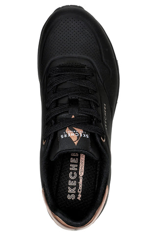 Skechers Uno Golden Air komplett schwarze Sneakers mit goldenen Details