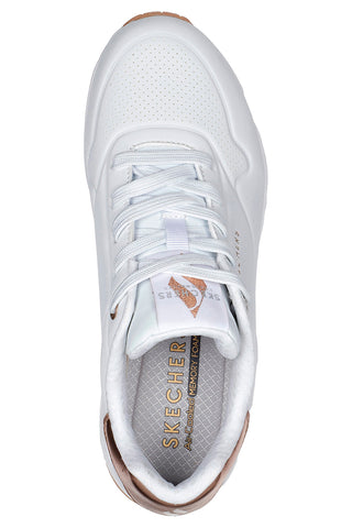 Skechers – Uno Golden Air – Weiße Sneakers mit goldenen Details