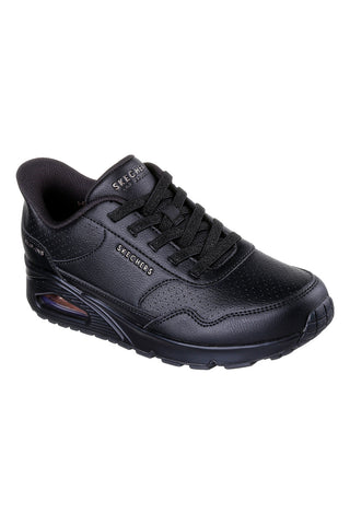 Sneakers nere in duraleather con Air-Cooled Memory Foam Skechers Uno Banksia Luxe