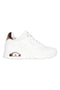 Sneakers bianche con zeppa e dettagli oro Skechers Uno Wedge Hi Steps