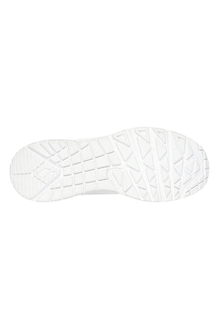 Sneakers bianche con zeppa e dettagli oro Skechers Uno Wedge Hi Steps