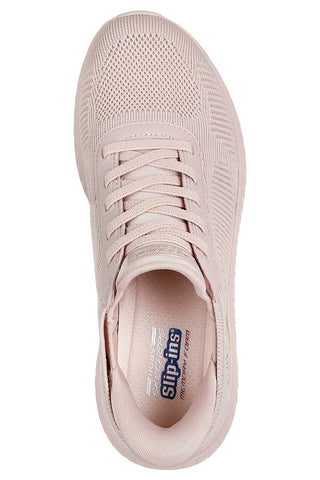 Beige Slip-On Mesh-Sneaker mit Memory Foam Skechers BOBS Squad Chaos Current Muse