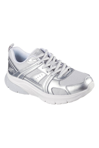 Silberne Sneaker mit Skechers Bobs Vamos Mesh-Einsätzen