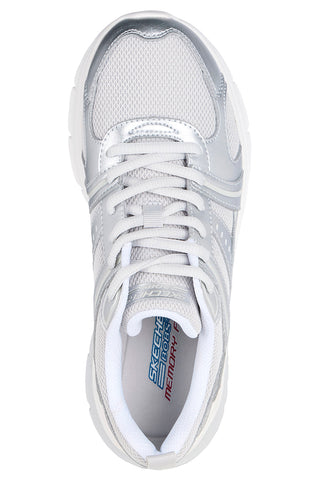 Sneakers argento con inserti in mesh Skechers Bobs Vamos