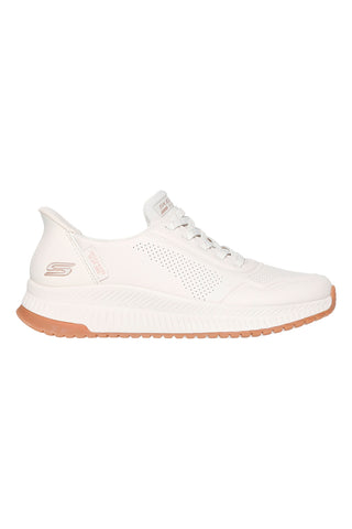 Sneakers bianche slip-on con Memory Foam Skechers BOBS SQUAD 4 KEY LOOK