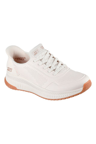 Sneakers bianche slip-on con Memory Foam Skechers BOBS SQUAD 4 KEY LOOK