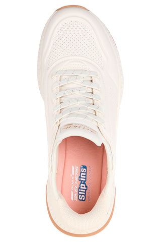 Sneakers bianche slip-on con Memory Foam Skechers BOBS SQUAD 4 KEY LOOK