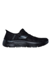 Skechers Go Walk Flex Mali – Schwarze Slip-On-Sneaker, maschinenwaschbar