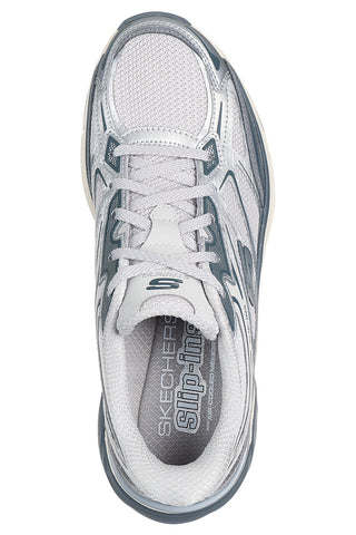 Sneakers argento con inserti silver e calzata facilitata Skechers Stamina Sport Slip-ins